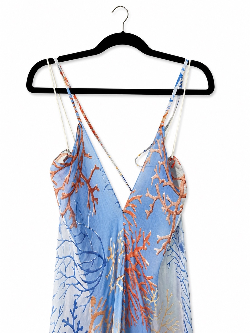 Aratta 🪸 Coral Fields Print | Midi/Maxi | Backless | Slip Dress | Sheer - Picture 5 of 11